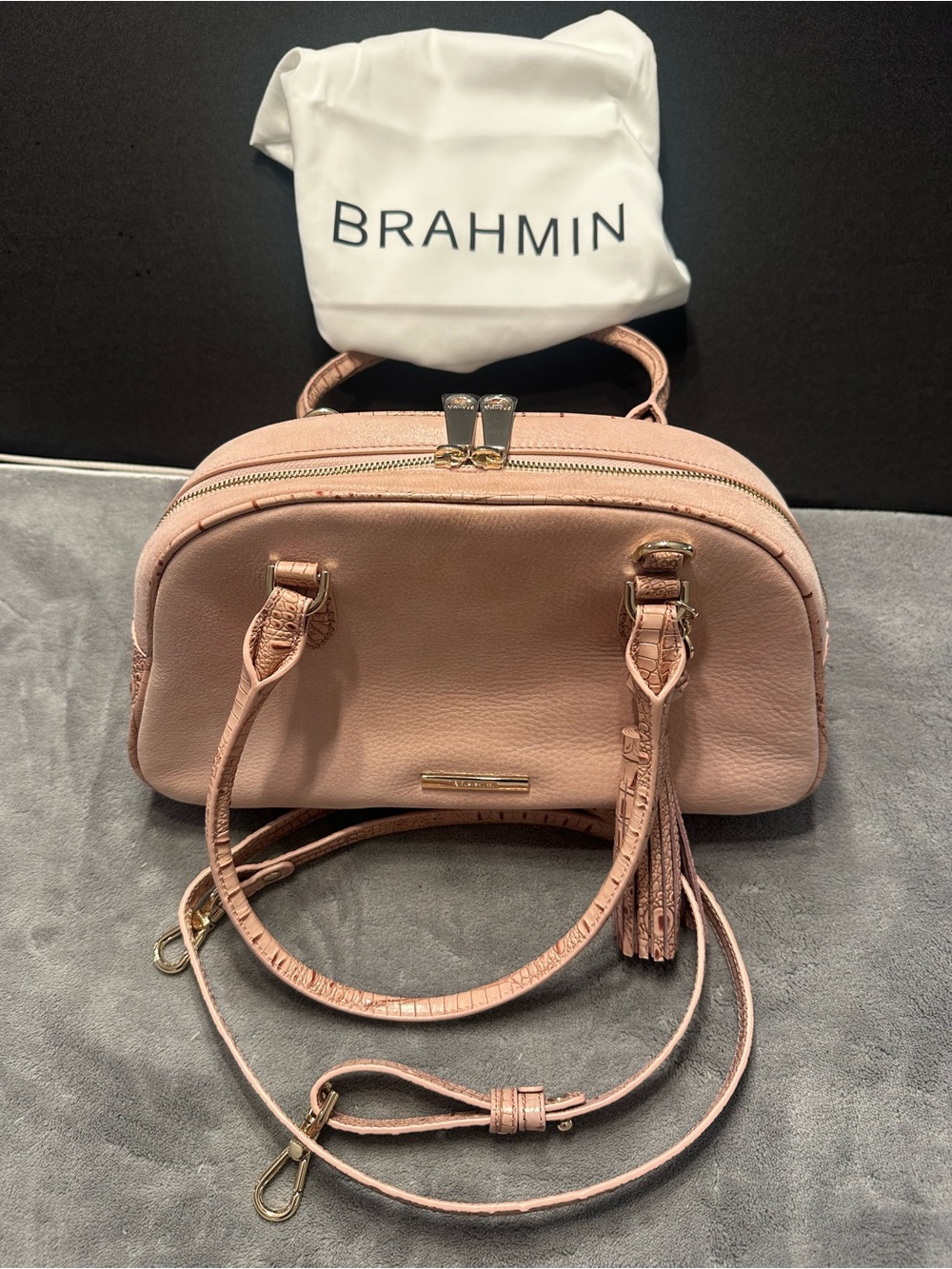 Brahmin Angie Handbag  Satchel Blush Adrift